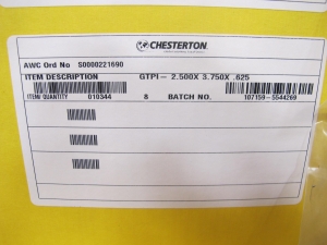LOT TO INCLUDE TO INCLUDE BUT NOT LIMITED TO: (2 PALLET SIZED BOXES) MISC. GASKETS, SHIMS, O-RINGS, AND PACKING, (1) PALLET OF CHESTERTON, JOHN CRANE, AND GARLOCK BULK MECHANICAL PACKING. LOADING & HANDLING FEE $15-4214